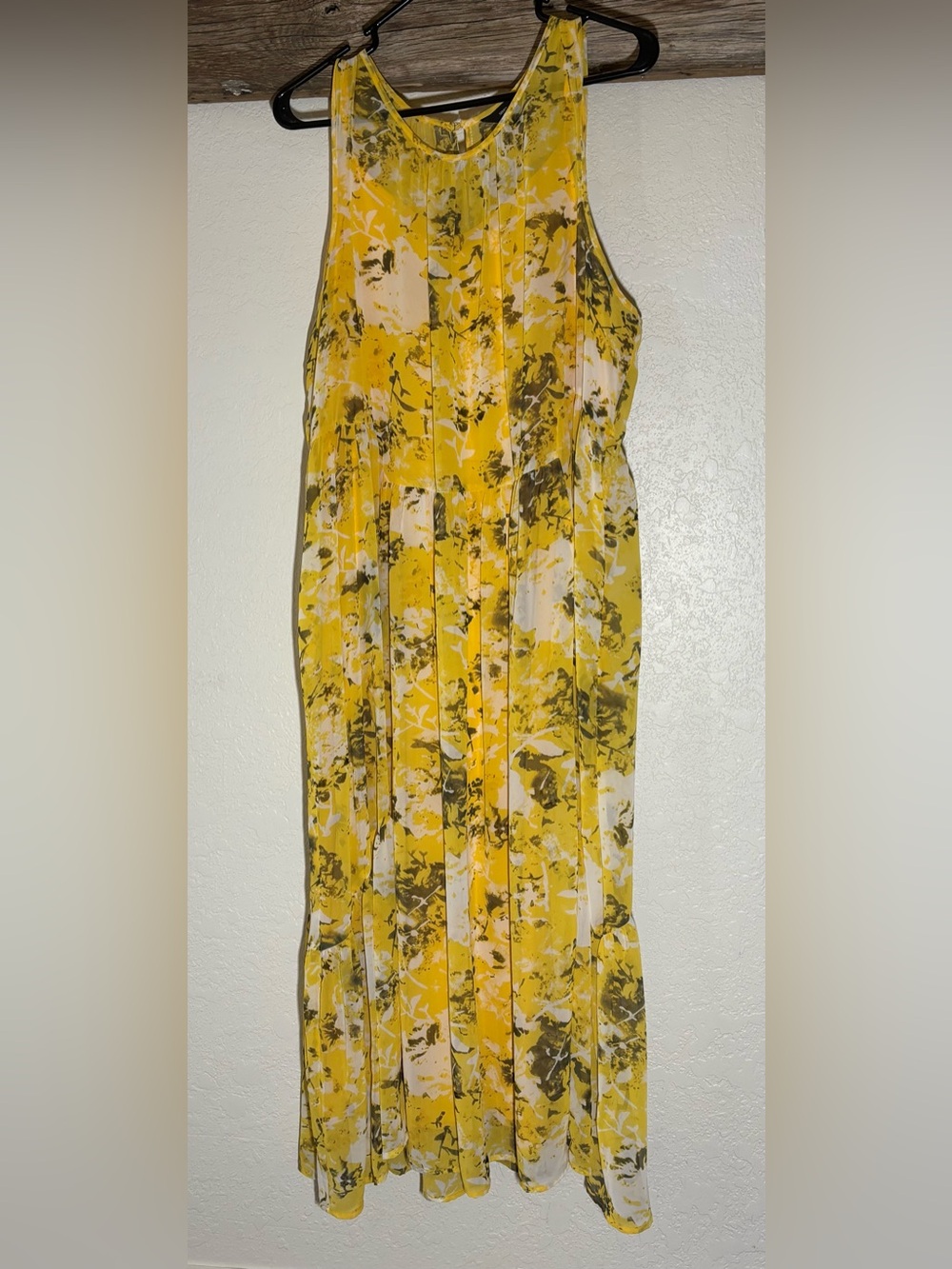 Yellow Floral Sleeveless Maxi Dress - Simply Vera, Vera Wang, XXL